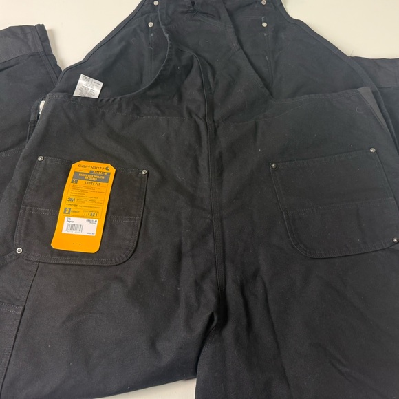 Carhartt Washed Duck Insulated Loose Fit Bib Overalls Thinsulate NWT Black New - Picture 11 of 13